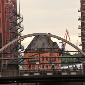 Fleet in der Speicherstadt Blick Richtung Sandtorkai