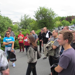 Musiker-Boarder und Boarderinnen.