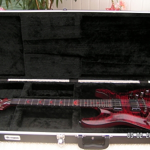 Schecter C-1 Blood Moon im Thomann Guitar Case