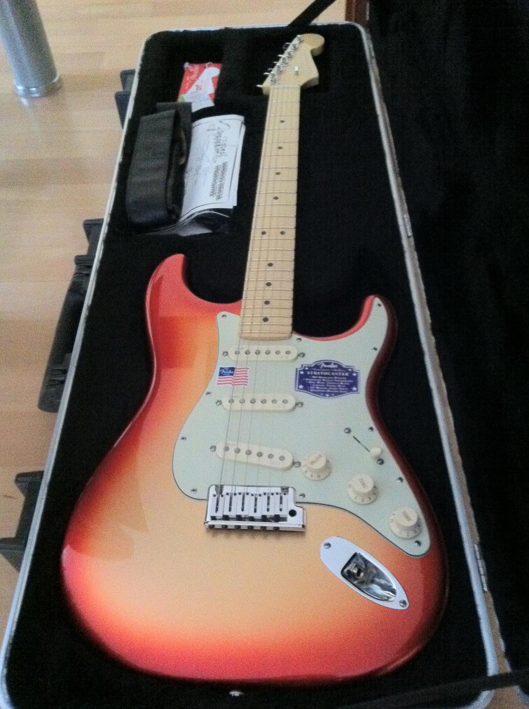 2011 Fender American Deluxe Stratocaster in Sunset Metallic