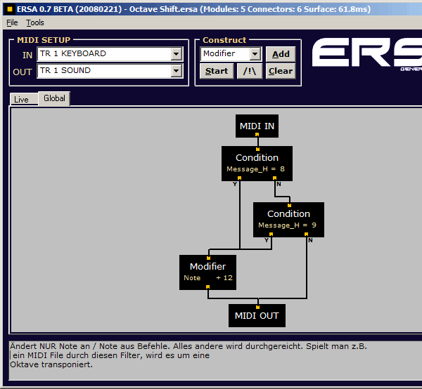 Ein sehr frühes Projekt, mit dem Entwicklungsnamen ersa. Ziel ist es, ähnlich den anderen Systemen durch grafische Module und Verbindungen möglichst einfach und auch für nicht-Programmierer entsprechende Kombinationen / Logik / Verarbeitung aufzubauen.