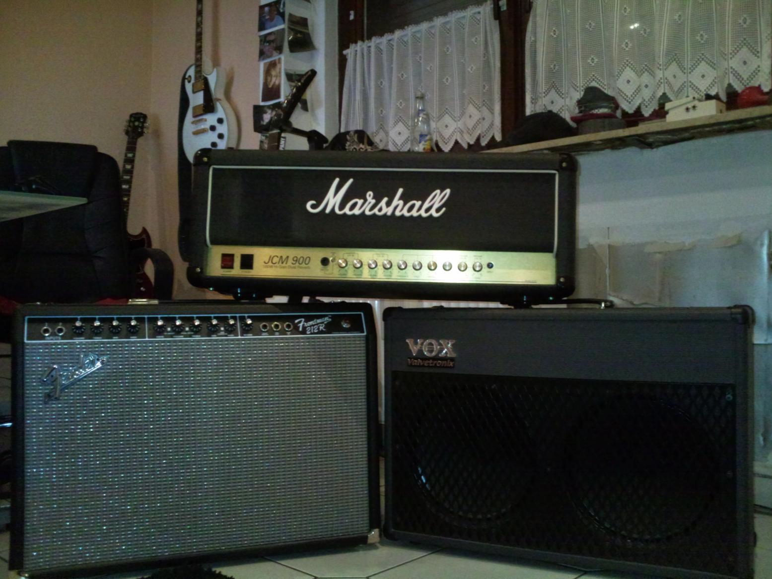 Fender Frontman, Vox AD 50 VT XL und Marshall JCM 900