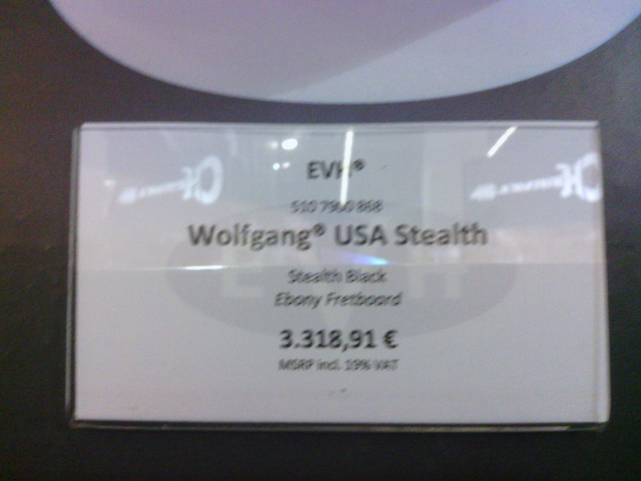 Infotafel zur EVH Wolfgang USA Stealth