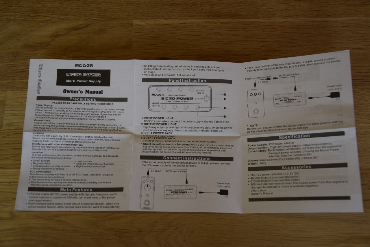 Mooer Micro Power Manual