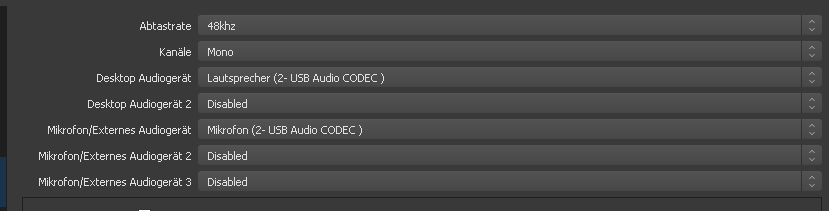 OBS-Sound Settings