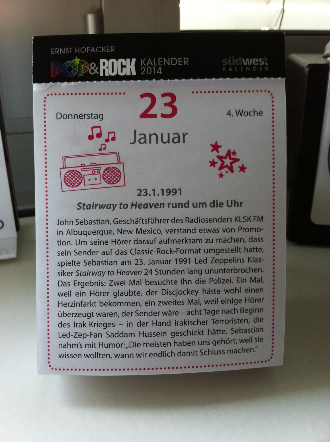 Rockweisheit des Tages (23.01.2014)