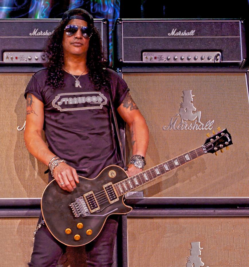 Slash - In Front Of His Marshall Wall