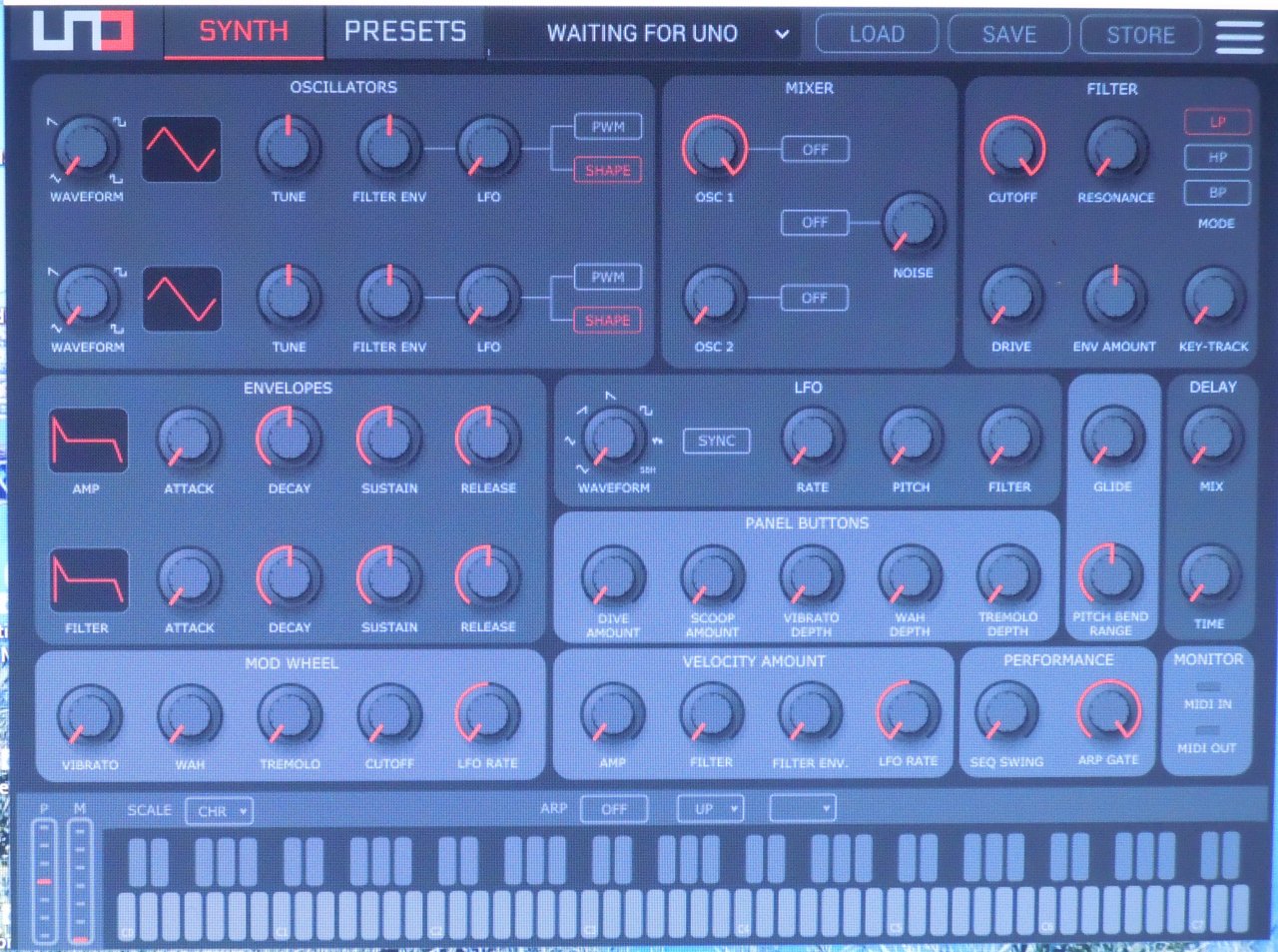 Synth Editor Oberfläche