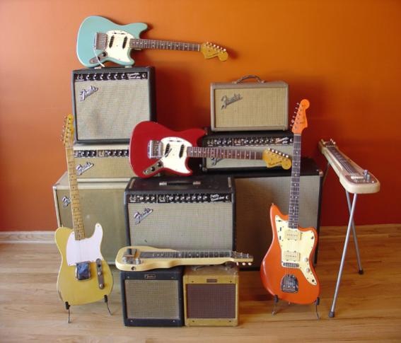 Vintage fender amp and guitars