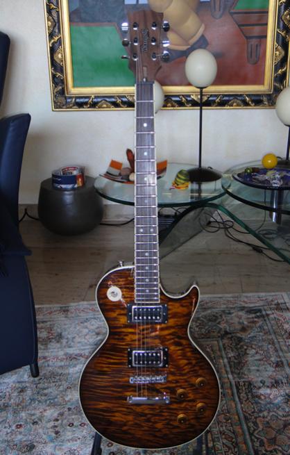 Warmoth Paula with Mahagoni Body, Flamed Maple, Brazilian Rosewood Fretboard and Neck, Custom PU's (Hot) from Albert Kurz