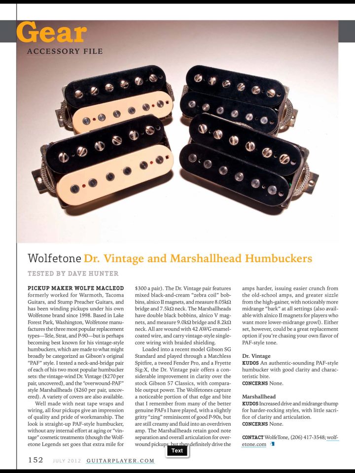 WOLFETONE   Dr. Vintage & Marshallheads